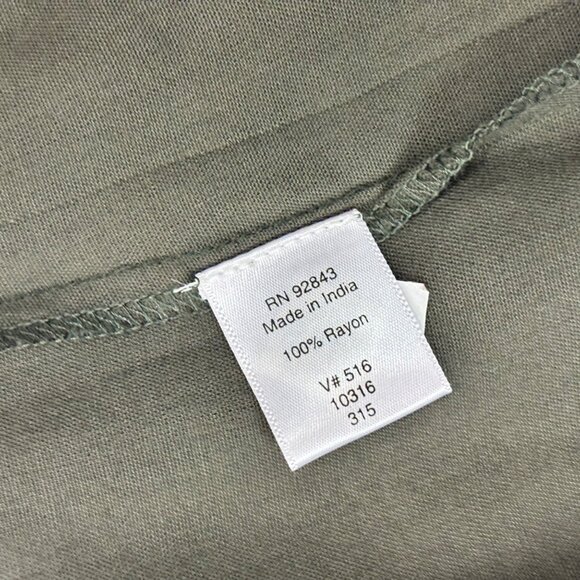 Coldwater Creek Blouse Women's Medium Olive Green Button Up Long Sleeve Lace - Picture 8 of 10